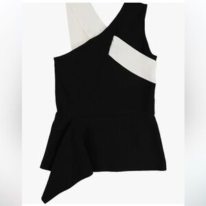 bar III Womens Crossover Pullover Sleeveless Sweater Top Black & White XL
